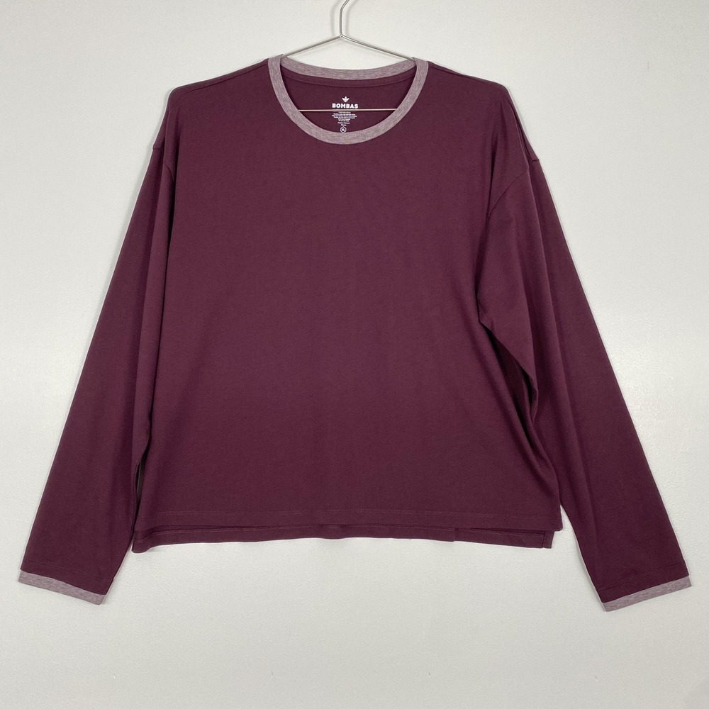 Bombas Sweatshirt Mens XL Maroon Long Sleeve‎ Ringer Crewneck Pima Cotton Jersey